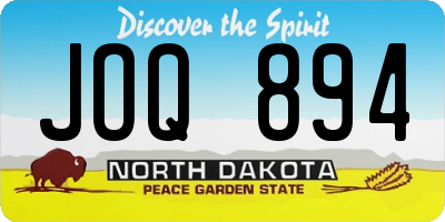 ND license plate JOQ894