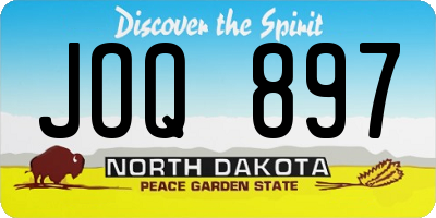 ND license plate JOQ897