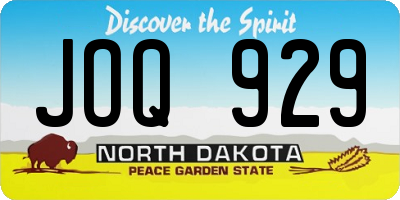 ND license plate JOQ929