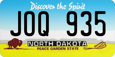 ND license plate JOQ935