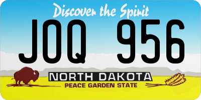 ND license plate JOQ956