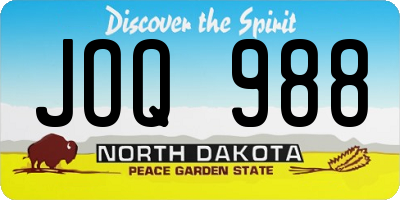 ND license plate JOQ988