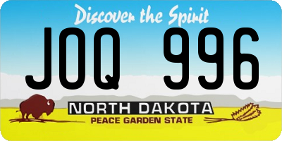 ND license plate JOQ996