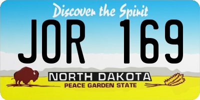 ND license plate JOR169