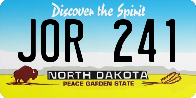 ND license plate JOR241