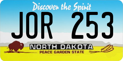 ND license plate JOR253