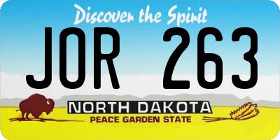 ND license plate JOR263