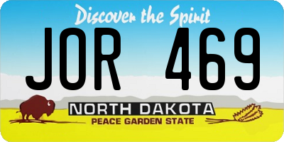 ND license plate JOR469