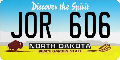 ND license plate JOR606