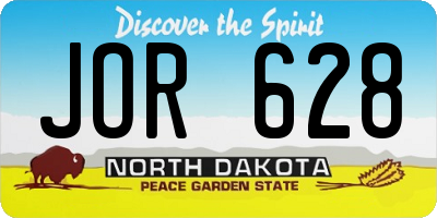 ND license plate JOR628