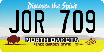 ND license plate JOR709