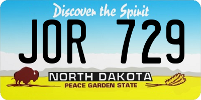 ND license plate JOR729