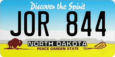 ND license plate JOR844