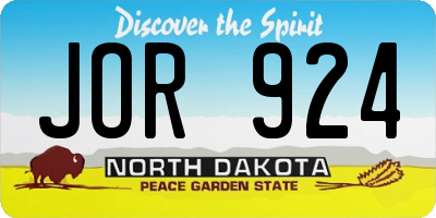 ND license plate JOR924
