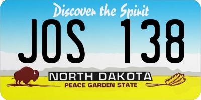 ND license plate JOS138