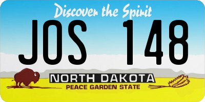 ND license plate JOS148