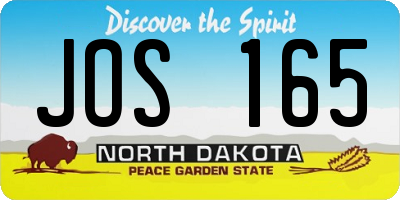 ND license plate JOS165