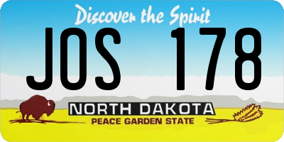 ND license plate JOS178