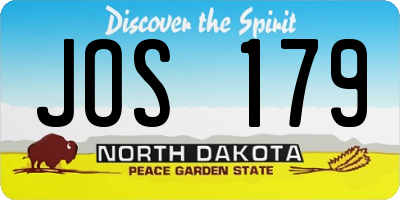 ND license plate JOS179
