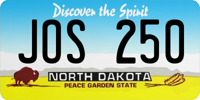 ND license plate JOS250