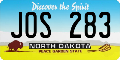 ND license plate JOS283