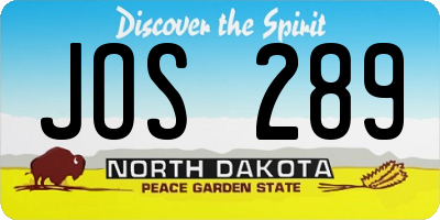 ND license plate JOS289
