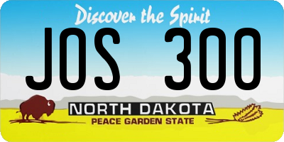 ND license plate JOS300