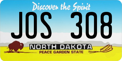 ND license plate JOS308