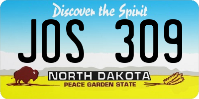ND license plate JOS309