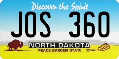 ND license plate JOS360