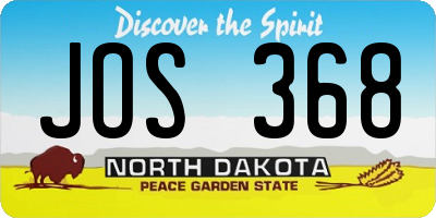 ND license plate JOS368