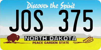 ND license plate JOS375