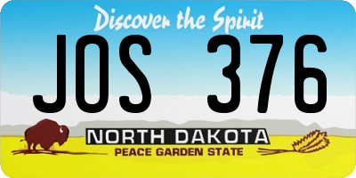 ND license plate JOS376