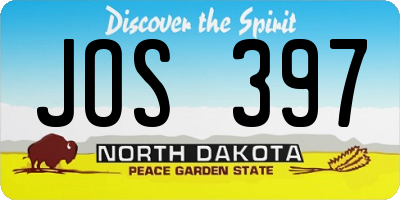 ND license plate JOS397