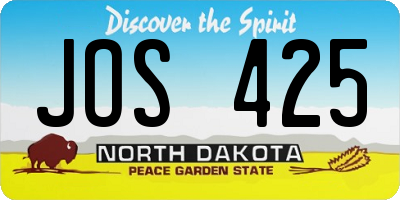 ND license plate JOS425