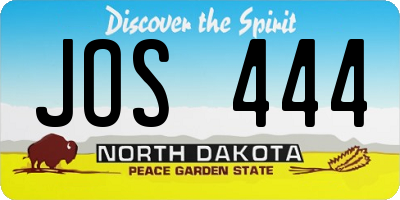 ND license plate JOS444