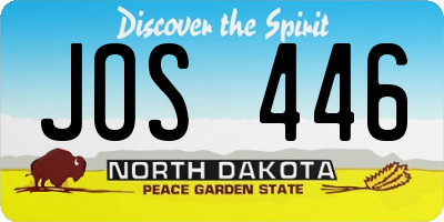 ND license plate JOS446