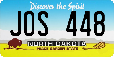 ND license plate JOS448