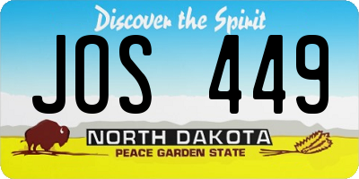 ND license plate JOS449
