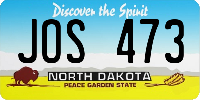 ND license plate JOS473