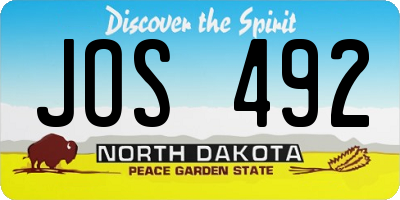 ND license plate JOS492
