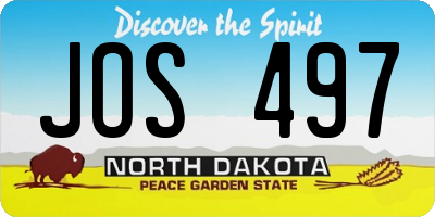 ND license plate JOS497