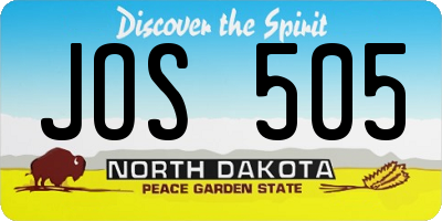 ND license plate JOS505