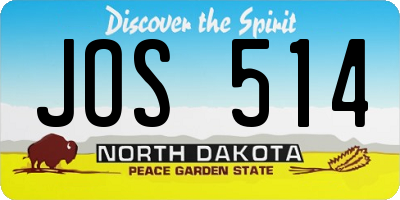 ND license plate JOS514