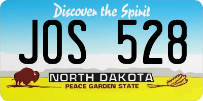 ND license plate JOS528