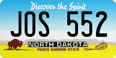 ND license plate JOS552