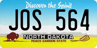 ND license plate JOS564