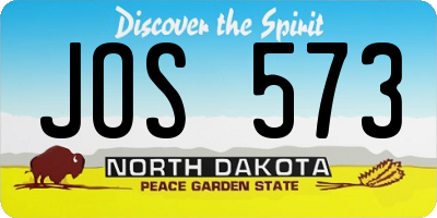 ND license plate JOS573
