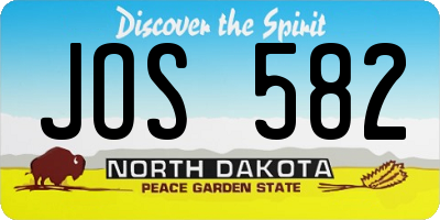 ND license plate JOS582