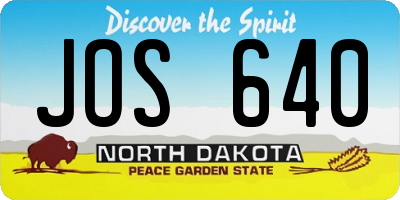 ND license plate JOS640